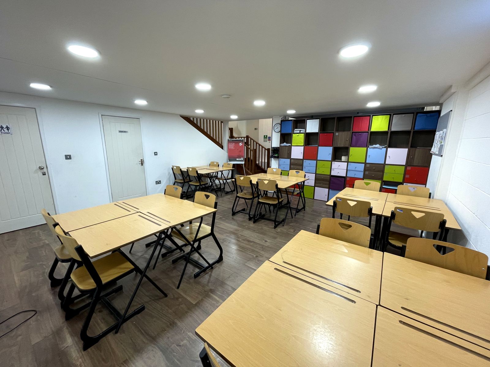 The main learning space ready for a full-day programme