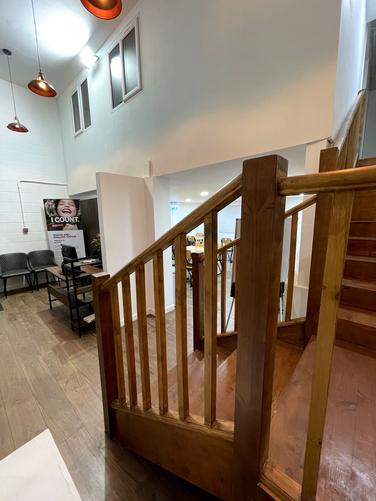 The staircase between the centre's two teaching floors